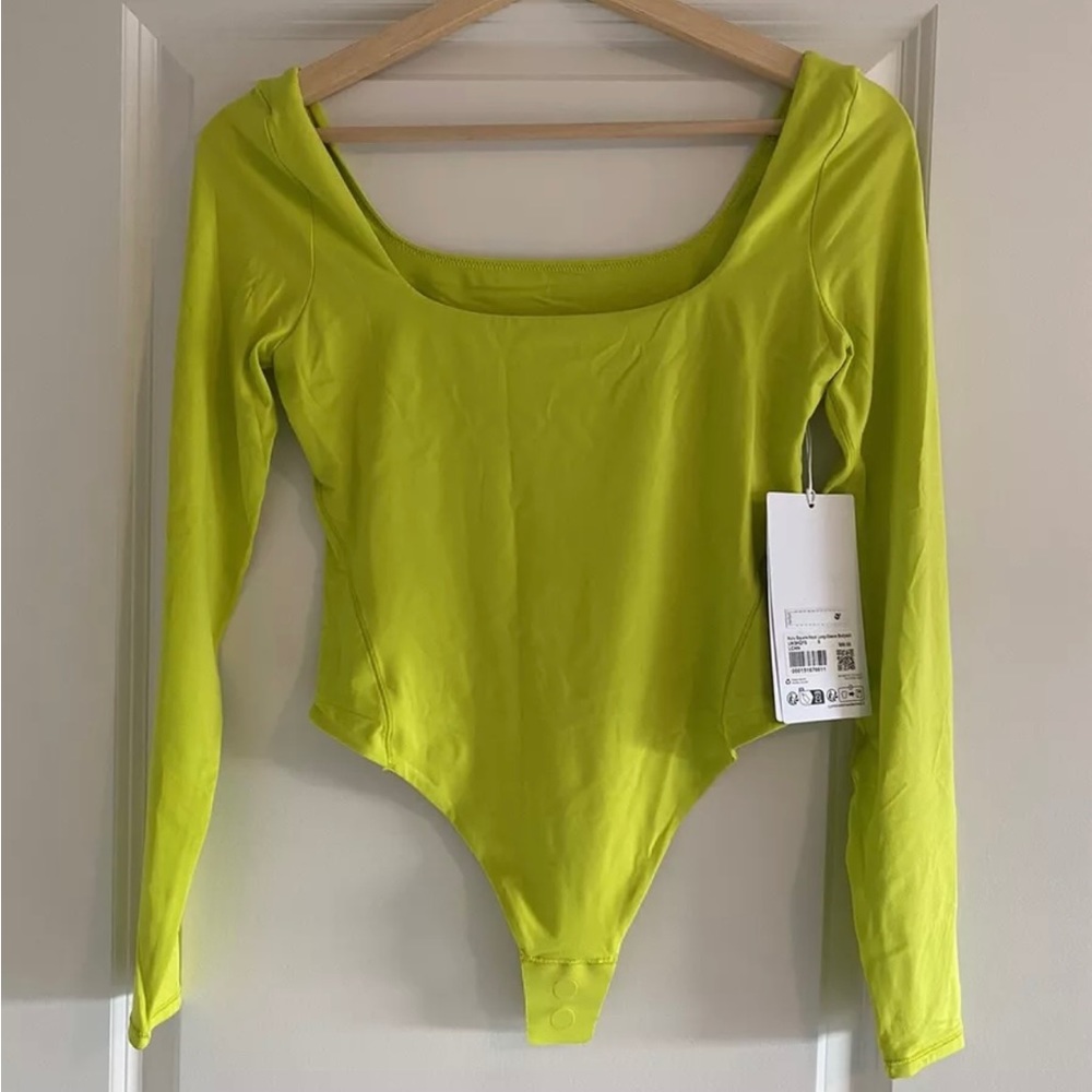 Lululemon Wundermost Ultra-Soft Nulu Square-Neck Long-Sleeve Bodysuit LCHN Small